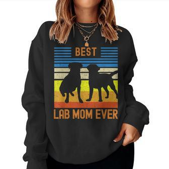 Best Lab Mom Ever Black Yellow Chocolate Matching Parents Women Sweatshirt - Monsterry