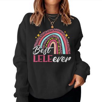 Best Lele Ever Leopard Rainbow Women Sweatshirt - Monsterry AU