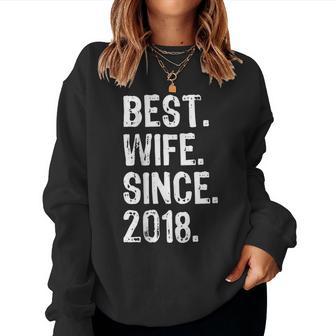 Best Wife Since 2018 1St Wedding Anniversary Women Sweatshirt - Monsterry AU