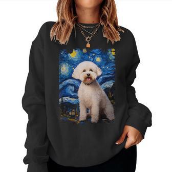 Bichon Frisé Hund Sternennacht Malerei Hund Mama Papa Sweatshirt Frauen - Geschenkecke