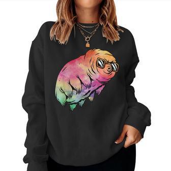 Big Rainbow Water Bear Microbiology Tardigrade Women Sweatshirt - Monsterry