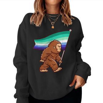 Bigfoot Gay Pride Lgbt Rainbow Mlm Flag Sasquatch Women Sweatshirt - Monsterry AU