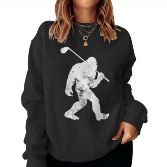 Bigfoot Golf Golfer Vintage Sasquatch Women Women Sweatshirt - Monsterry DE