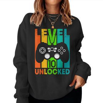 Birthday Gamer Boy Or Gamer Girl Level 10 Unlocked Women Sweatshirt - Thegiftio UK