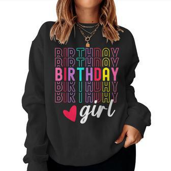 Birthday For Girl Retro Text Awesome Cute Birthday Party Women Sweatshirt - Thegiftio UK