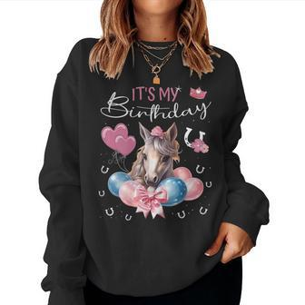Birthday Horse Foal -Girl And Woman It’S My Birthday Women Sweatshirt - Thegiftio UK
