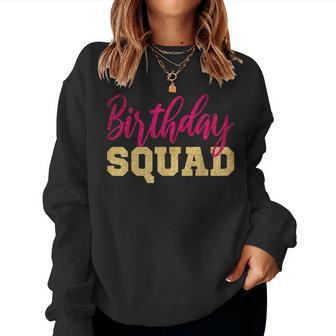 Birthday Squad Gold Pink Party Girl Women Sweatshirt - Monsterry