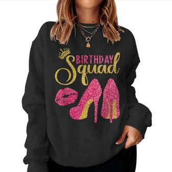 Birthday Squad High Heels Girls Birthday Crew Women Sweatshirt - Seseable