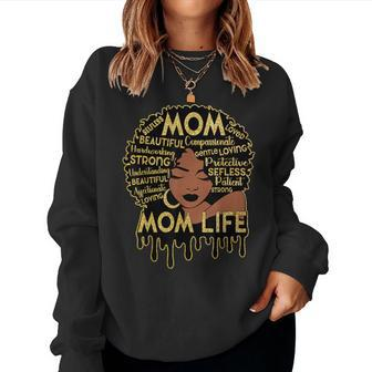 Black African American Black Mom Life Mother's Day Women Sweatshirt - Monsterry CA