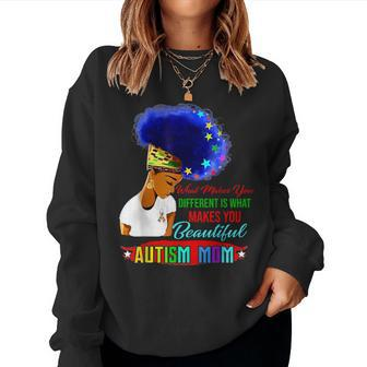 Black Afro American Autism Awareness Mom Rainbow For Women Women Sweatshirt - Monsterry UK