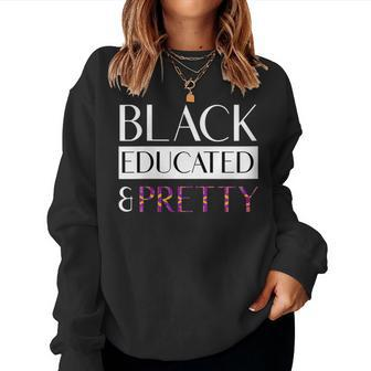 Black Educated And Pretty Kente Pattern West African Style Women Sweatshirt - Monsterry DE