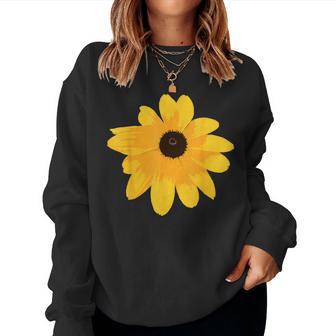 Black Eyed Susan Giant Yellow Flower Print Women Sweatshirt - Monsterry UK