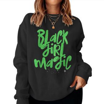 Black Girl Magic Lime Green African Queen Melanin Women Sweatshirt - Monsterry CA