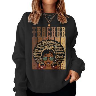 Black Smart Teacher Afro Love Melanin African American Women Women Sweatshirt - Monsterry