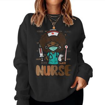 Black History Afro Nurse African Nursing Scrub Top Women Women Sweatshirt - Monsterry