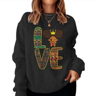 Black History Love Afro Girl African Pride Kid Toddler Youth Women Sweatshirt | Mazezy
