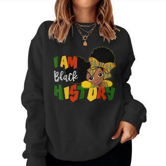 I Am Black History Month Girl Kid Traditional African Kente Women Sweatshirt - Monsterry