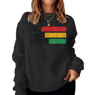 I Am Black History Month Girl Retro Groovy Junenth Women Sweatshirt - Seseable