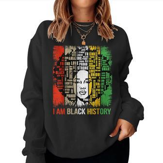 I Am Black History Month Girls Black Queen Melanin Women Sweatshirt | Seseable CA