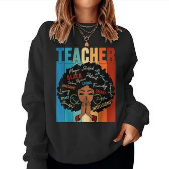Black History Month Teacher For Girls Women Women Sweatshirt - Seseable