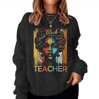 Black History Teacher African American Dashiki Women Sweatshirt - Seseable