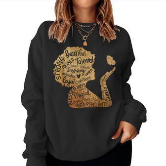 Black Woman Afro African Queen Melanin History Month Blm Women Sweatshirt - Seseable