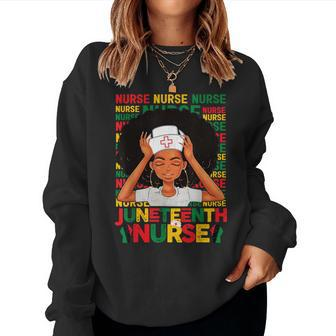 Black Woman Nurse Afro Retro Junenth Girl Scrub Top Women Sweatshirt - Seseable