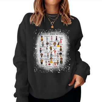 Bleached Abcs Of Black History Month Pride Teacher Women Sweatshirt - Thegiftio UK