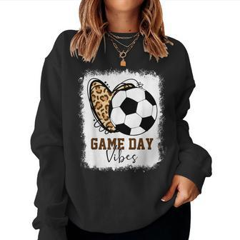 Bleached Soccer Game Day Vibes Soccer Mom Game Day Season Women Sweatshirt - Monsterry UK