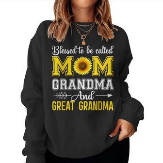 Blessed To Be Called Mom And Grandma Sunflower Women Sweatshirt - Thegiftio UK