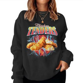 Bootleg Rap Chicken Tenders Vintage 90S Heavy Metal Women Sweatshirt - Seseable