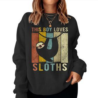 This Boy Loves Sloths Boys Sloth Women Sweatshirt - Thegiftio UK