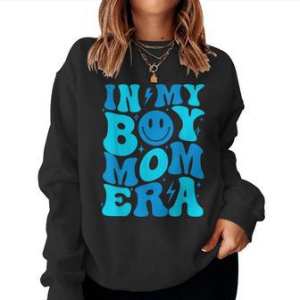 In My Boy Mom Era Retro Groovy Mom Life Happy Mother's Day Women Sweatshirt - Seseable