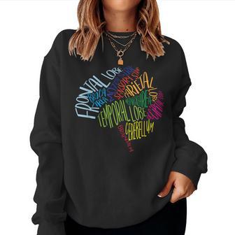 Brain Typography Rn Nurse Neurologist Doctor Word Bubble Women Sweatshirt - Monsterry CA