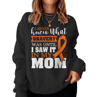 Bravery Mom Leukemia Cancer Awareness Ribbon Women Sweatshirt - Monsterry UK