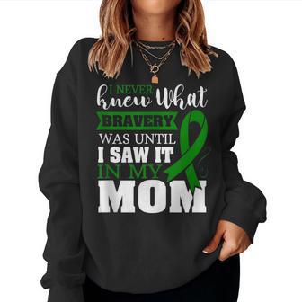 Bravery Mom Liver Cancer Awareness Ribbon Women Sweatshirt - Monsterry