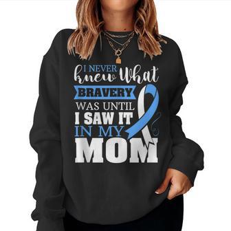 Bravery Mom Prostate Cancer Awareness Ribbon Women Sweatshirt - Monsterry CA