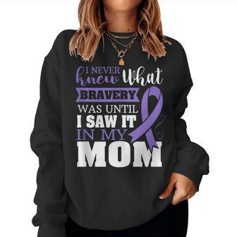 Bravery Mom Stomach Cancer Awareness Ribbon Women Sweatshirt - Monsterry