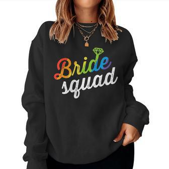 Bride Squad Lgbt Rainbow Flag Lesbian Bachelorette Party Women Sweatshirt - Monsterry