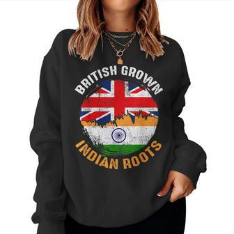 British Grown Indian Roots Vintage Flags For Women Women Sweatshirt - Monsterry DE