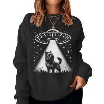 Brüssel Griffon Mama Papa Hund Lustiges Alien Ufo Sweatshirt Frauen - Geschenkecke