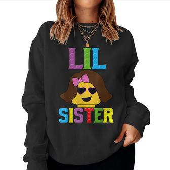 Building Blocks Lil Sister Master Builder Family Matching Women Sweatshirt - Monsterry CA