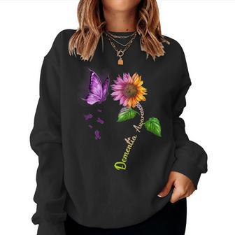 Butterfly Sunflower Dementia Awareness Women Sweatshirt - Thegiftio UK