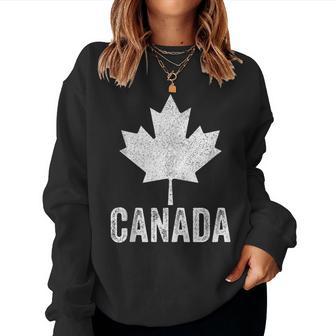 Canada Vintage Canadian Flag Leaf Maple Pride Women Women Sweatshirt - Monsterry CA