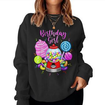 Candy Machine Birthday Girl Sweet Candyland Matching Family Women Sweatshirt - Monsterry UK