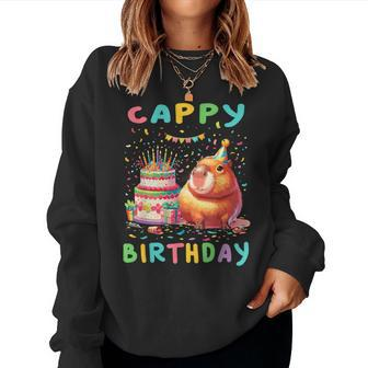 Cappy Birthday Capybara Lovers Girl Boy Happy Birthday Party Women Sweatshirt - Thegiftio UK