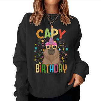 Capy Birthday Capybara Animals Boys Girls Birthday Women Sweatshirt - Thegiftio UK