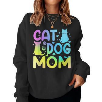 Cat Dog Mom For Pet Lovers Women Sweatshirt | Mazezy AU