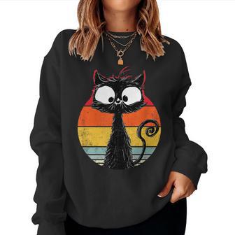 Cat Mummy Cute Retrointage Cat Sunset Cat Sweatshirt Frauen - Geschenkecke