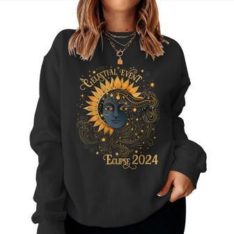 Celestial Event Total Solar Eclipse Girl April 8 2024 Women Sweatshirt - Seseable